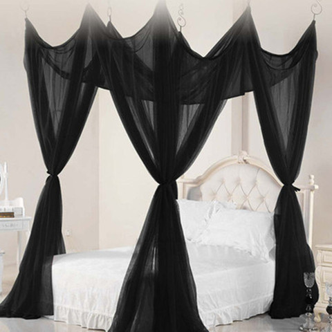 Queen Size Black Mosquito Net Palace Four Door Single 1.5m Home Bed Prevent Insect Outdoor Square Grace Simple Canopy Net ► Photo 1/6