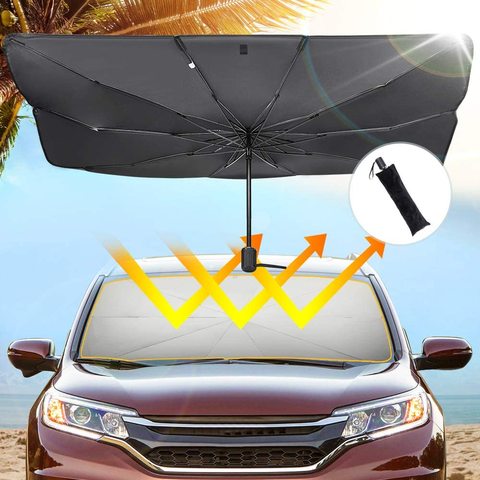 New Sedan SUV Car Windshield Umbrella  Car Sun Umbrella Foldable Black UV Sun Shade for Front Windshield Umbrella Keep Car Cool ► Photo 1/6