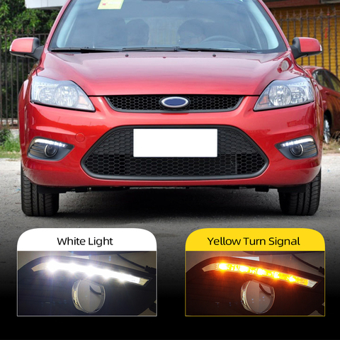 2 pcs car styling For Ford Focus Sedan LED DRL Daytime Running Lights Daylight Waterproof Fog Head white Lamp free shipping ► Photo 1/6