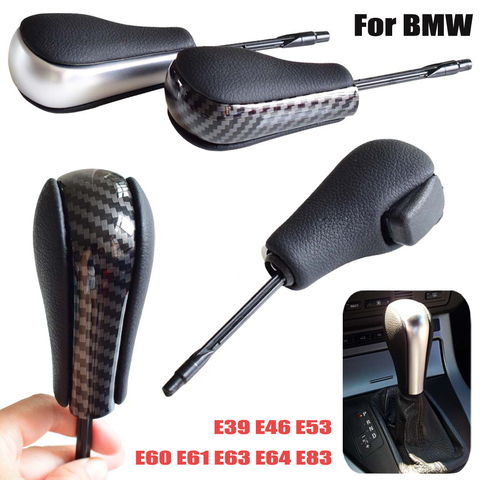 Car Styling For BMW E39 E46 E53 E60 E61 E63 E64 E83 E81 E82 E87 E90 E91 E92 Automatic Car Carbon fiber Gear Knob Lever Shifter ► Photo 1/6