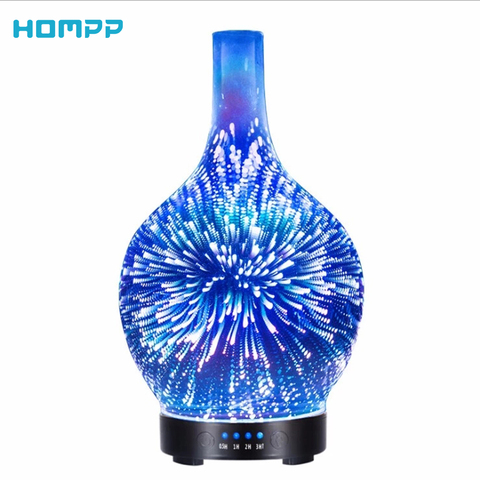 3D Fireworks Glass Aromatherapy Machines Air Humidifier Ultrasonic Essential Oil Aroma Diffuser Difusor 4 Timer BPA-Free100ml ► Photo 1/6