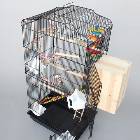 With Accessories Large Bird Cage Metal Bird House Iron Parrot Cage Metal Peony Wren Breeding Cage Nest Bed Iron Pigeon Supplies ► Photo 1/6