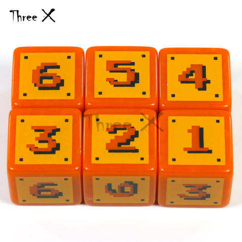 6 style of logo 18mm Digital D Dice Set pcs/set, Plastic  Sided Cube for Poker Card Game/Education Gambling,Board Game ► Photo 1/6