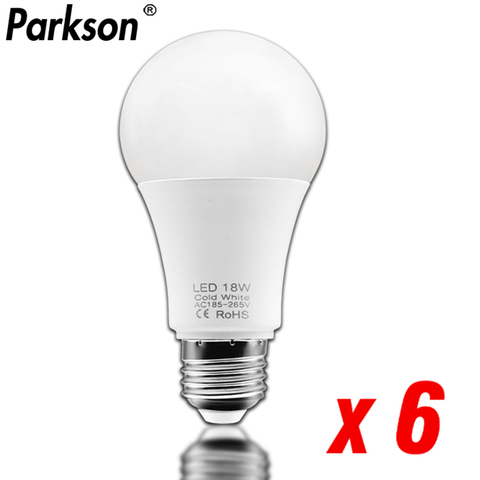 6pcs/lot LED Bulb AC 185V-265V E27 LED Lamp 18W 15W 12W 9W 6W LED Light Bulb Saving Energy Spotlight Table Lamp Household bulbs ► Photo 1/6