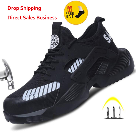 XPUHGM Men Work safety shoes 2022 fashion Outdoor Steel Toe Cap Anti-smashing Puncture Proof Construction sneakers Boots ► Photo 1/6