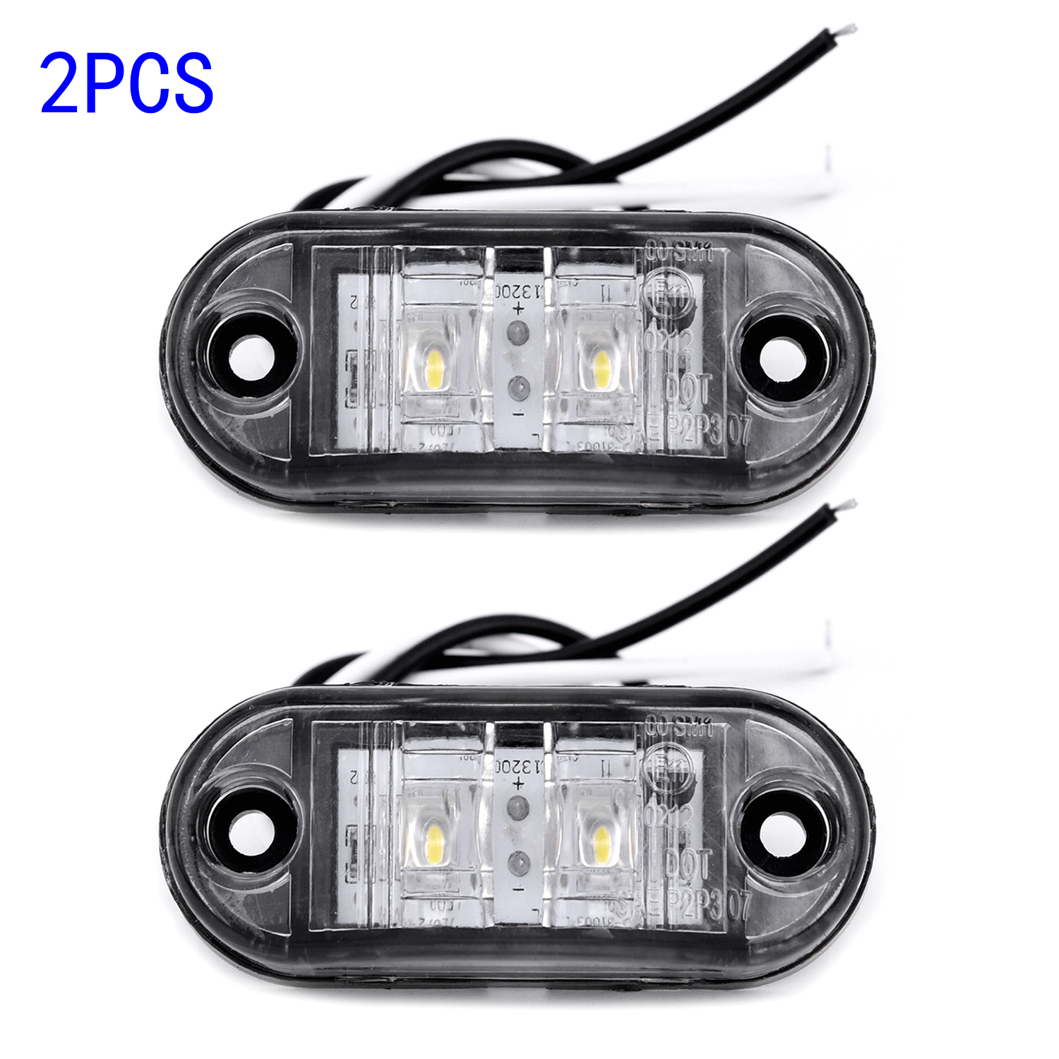 LED Clearance Car Trailer Caravan 12V 2pcs White Side Marker Lights Tail Waterproof 0.5W super Lamp Truck Best ► Photo 1/4