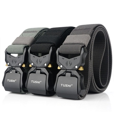 2022 New Elastic Belt Official Genuine Hard Metal Quick Release Buckle Men's Tactical Belt Men's Accessories Dropshipping ► Photo 1/6