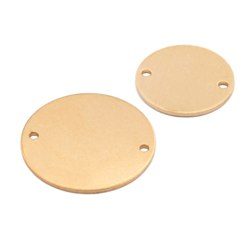 Raw Brass Metal Round Stamping Blank Dog Tag 2 Holes Earring Connectors Disc Charms Jewelry Findings For Pendant Necklace Making ► Photo 1/6