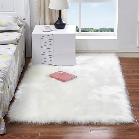 Luxury Fluffy Faux Fur Rug Area Rugs Hairy Soft Shaggy Bedroom Carpet Floor  Mat