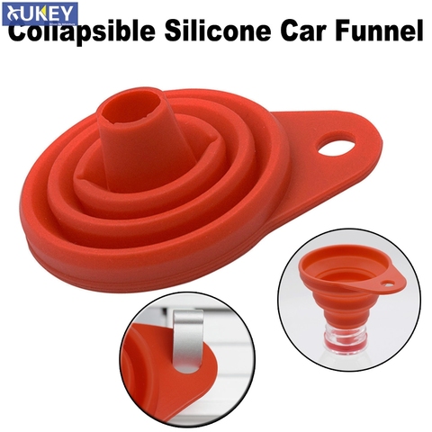 Collapsible Silicone Car Auto Engine Funnel Gasoline Oil Fuel Petrol Diesel Liquid Washer Fluid Change Fill Transfer Universal ► Photo 1/6