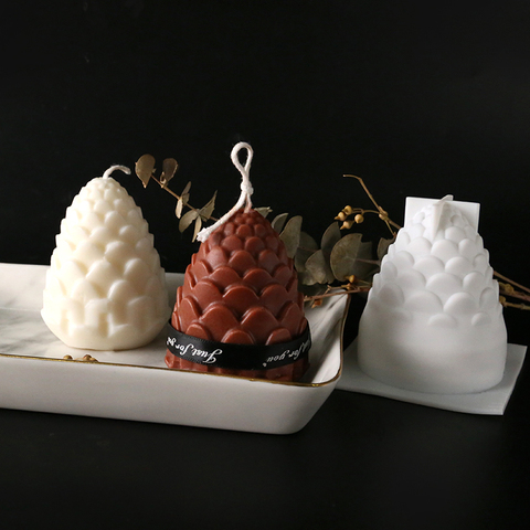 3D Pine Cones Silicone Mold for DIY Handmade Candle Making 3D Candle Molds Silicone Wax Mold ► Photo 1/6