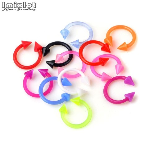 20PCS Colorful Silicone Body Piercing Jewellery Horseshoe Septum Piercing Nose Lip Ring Ear Cartilage Helix Piercing Earrings ► Photo 1/6