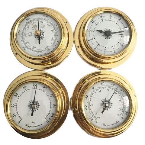 4 Pcs/set Thermometer Hygrometer Barometer Time Clock for Marine Weather Station ► Photo 1/6