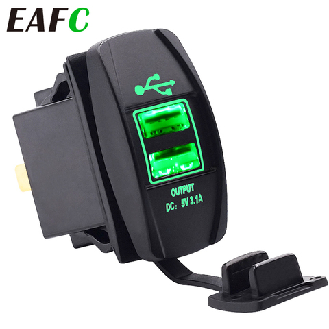 3.1A 12-24V LED Universal Car Charger Waterproof Dual USB Port Charger Socket Outlet for Motorcycle Car Auto Accessories Camping ► Photo 1/6