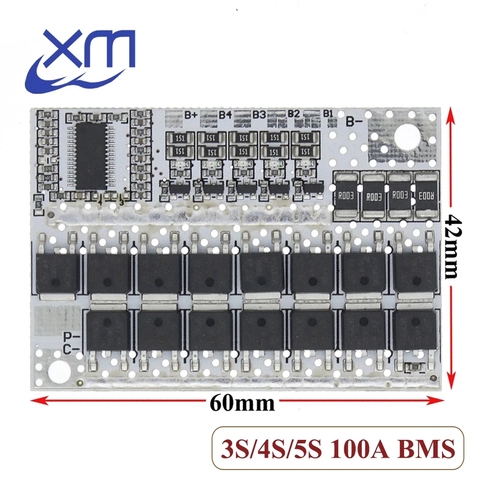 5S 100A 21V BMS 5S/4S/3S Li-ion LMO Ternary Lithium Battery Protection Circuit Board ► Photo 1/6