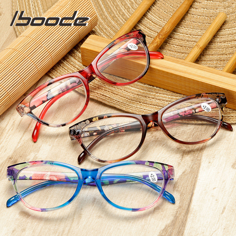 iboode New Elegent Lady Reading Glasses Women 2022 Floral Cateye Prebyopic Eyeglasses for Reader Diopters +1 1.5 2 2.5 3.0 3.5 4 ► Photo 1/6