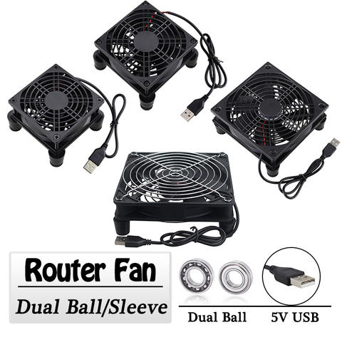 Gdstime 5V USB Router Fan 80mm 92mm 120mm 140mm DIY TV Box Ball/Sleeve Cooler W/Controller & Protective Net Desktop Cooling Fan ► Photo 1/6