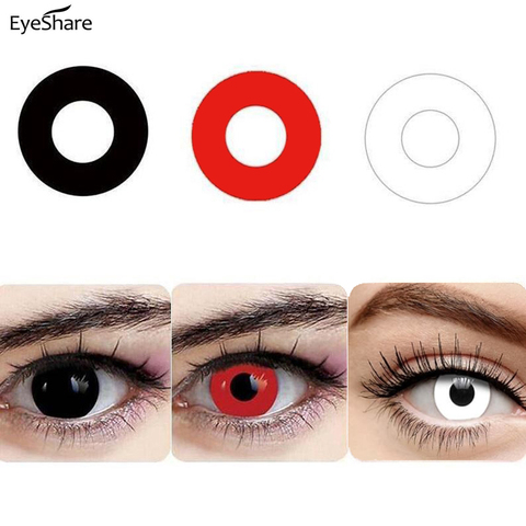 EYESHARE 1 Pair Halloween 365 Day Coloured Contact Lenses Pure Color Cosplay Contact Lens for Eyes ► Photo 1/6