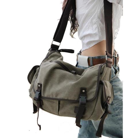 Large Capacity Vintage Canvas Messenger Bags For Women 2022  Laptop Shoulder School Ladys Travel Casual Tote Shoulder Feminina ► Photo 1/6