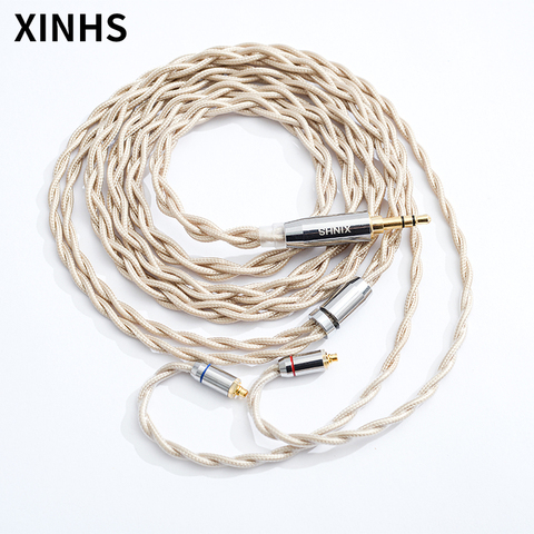 4 Core Single Crystal Copper Headphone Cable 2.5mm 3.5mm 4.4mm to 2 Pin MMCX Balanced Hifi Replacement Earphone Cable ► Photo 1/1