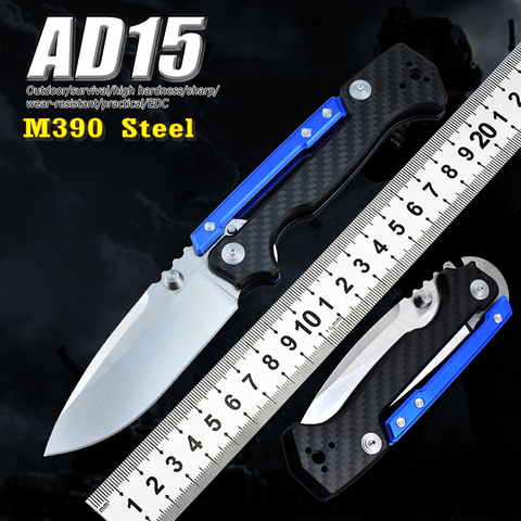 AD15 Folding Knife M390 Pocket Knife Outdoor Camping Portable Tactical Fruit Knife Utility Edc Jungle Hunting Knife Christmas ► Photo 1/6