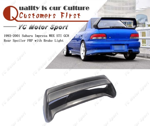 Car Accessories FRP Fiber Glass Rear Spoiler with Brake Light Fit For 1993-2001 Impreza WRX STI GC8 Trunk Wing ► Photo 1/5