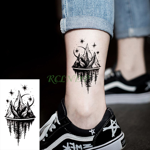 Waterproof Temporary Tattoo Stickers Moon Hill forest star Fake Tatto Flash Tatoo Tatouage Body Art Hand Foot for Girl Women Men ► Photo 1/6