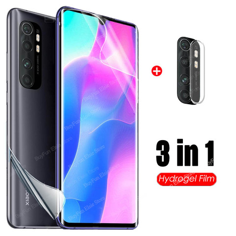 3 in 1 Hydrogel Film For Xiaomi Mi Note 10 Lite 9 Pro Mi9 Light Back Screen Protector Camera Lens Soft Glass Xaomi Mi10 Film ► Photo 1/6