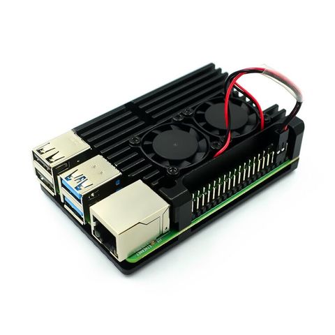 Aluminum Case Alloy Armor with Cooling Heatsink Dual Fan for Raspberry Pi 4 Model B ► Photo 1/6