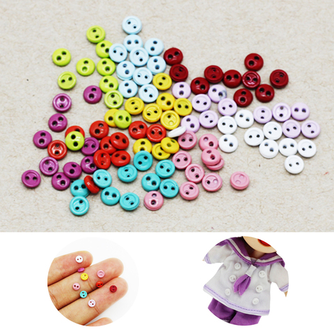 30pcs 3mm 4mm Handmade Doll for DIY 1/6 1/12 BJD Doll Clothes Mini Buttons Round Candy Color Buttons Clothing Sewing Accessories ► Photo 1/6