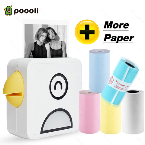 Poooli L1 Pocket Thermal Photo Printer 200dpi Portable BT Wireless Receipt Label Sticker Maker for Work Plan Memo Study Notes ► Photo 1/6