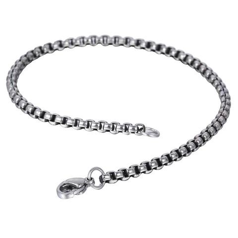 3mm Bracelet for Men Women Curb Cuban Rolo Box Wheat Link Chain Stainless Steel  Mens Bracelets Chains Fashion Jewelry DKBM01 ► Photo 1/6