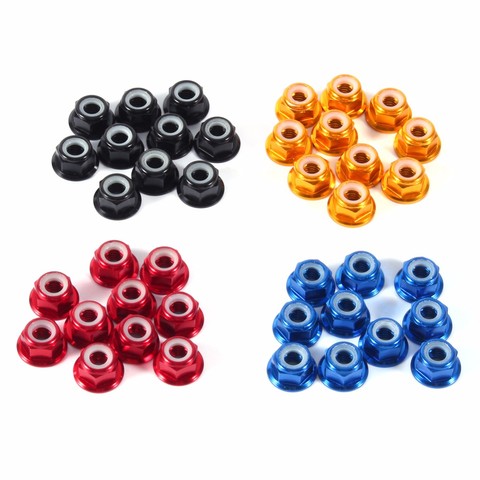 10Pcs/Pack M5 Self-Lock Nuts Nylon Insert Aluminum Flanged Lock Nut Purple/Silver Optional Wholesale ► Photo 1/1