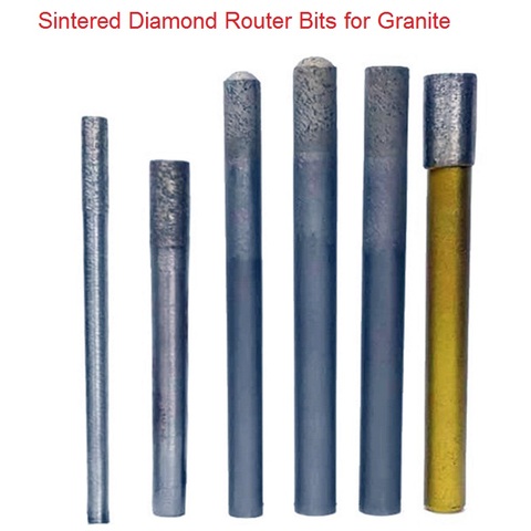 Diamond stone engraving bits Flat sintered carving tools for granite marble 6 8 10mm engraver Endmill sharpening milling cutter ► Photo 1/6