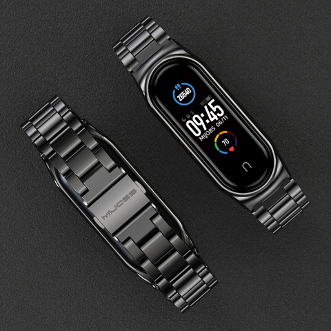 Strap Mi Band 5 NFC Global Version Bracelet for Xiaomi Mi Band 4 Wristbands Metal Wrist Strap for Mi Band 3 Stainless Steel ► Photo 1/6