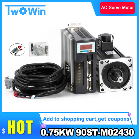 0.75KW 90ST-M02430 2.4N.M AC SERVO MOTOR 3000RPM 90ST + Matched Servo Driver + 3m Cable line High Quality ► Photo 1/6