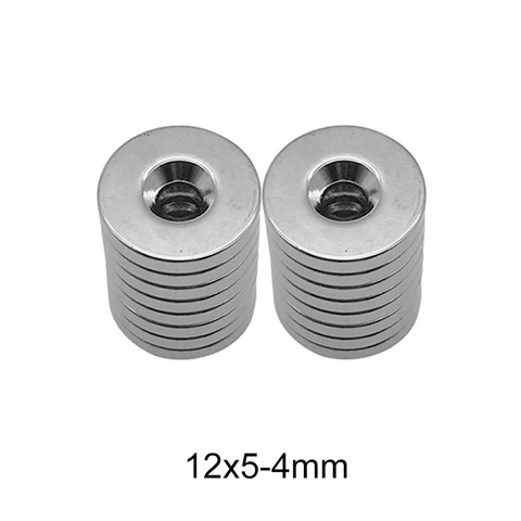 10~100pcs 12x5-4 mm Powerful Magnets 12*5 mm Hole 4 mm Stong Permanent Round Countersunk Neodymium Magnetic Magnet Disc 12*5-4 m ► Photo 1/6