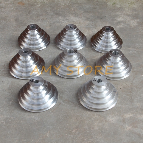 Bench Drill 54mm to 150mm Outer Dia 14 16 18 19 20 22 24 25 28mm Bore Aluminum A Type 5 Step Pagoda Pulley Wheel for V-Belt ► Photo 1/3