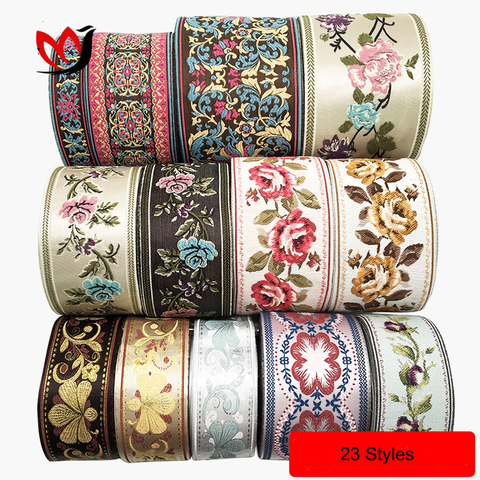 1M polyester Colorful  Ribbons Scottish Curtain Gift Bows Tartan Ribbon Garments Accessory Lace Fabric HB162 ► Photo 1/5