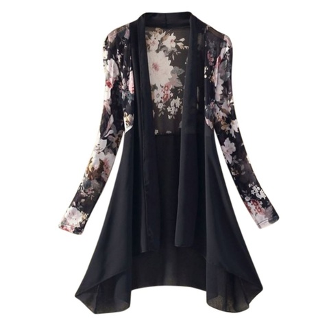 Women Long Chiffon Floral Sunscreen Ladies Cardigan Blouses Summer Beach Ladies Shirt Tops 2022 ► Photo 1/6