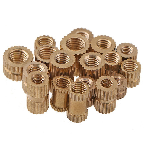 20pc/pack brass threaded inserts1.4mm 1.6mm 2mm 2.5mm 3mm copper knurled nut injection moulding  Embedded Parts fastener ► Photo 1/6