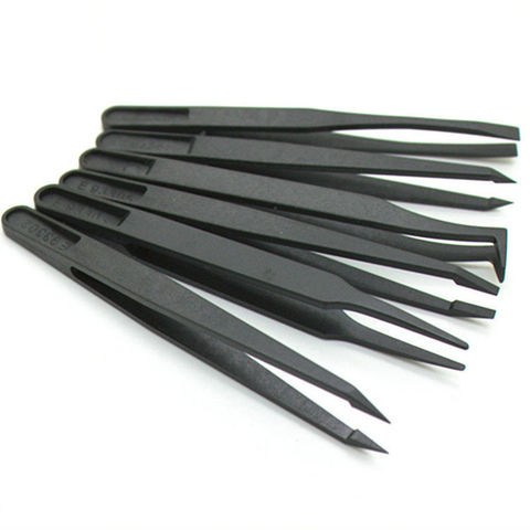 8pcs Anti-static Carbon fiber  Electronic Tweezers Kit ESD Plastic Forceps PCB Repair Hand Tools Set ► Photo 1/2