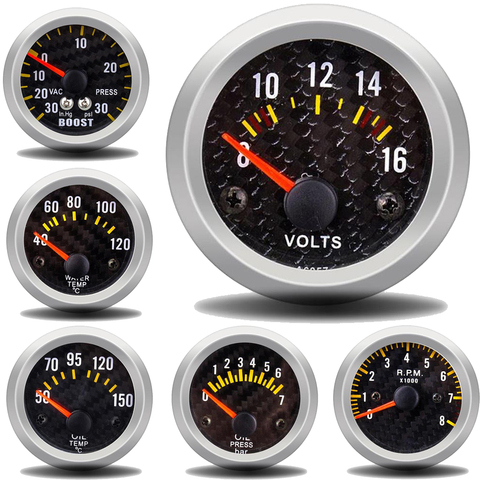 52MM Gauge Tachometer Water Temperature Gauge Boost/Water Temp/Oil Temp/Oil Press/Voltage Analog LED Speedometer Car RPM ► Photo 1/6