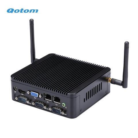 Qotom Fanless CPU J1900 Mini PC Quad Core 2.42 GHz Running 24/7 X86 Mini Industrial Desktop PC Linux Win 7/8/10 ► Photo 1/6