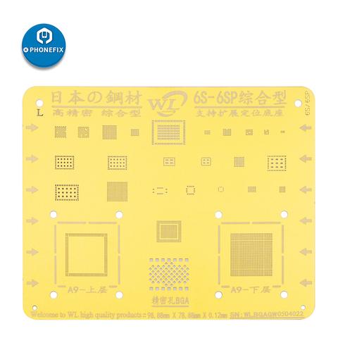 WL Golden BGA Reballing Stencil for iPhone 5 5C 5S 6 6P 6S 6SP 7 7P 8 8P X XR XS MAX Motherboard Repair Tin Planting Template ► Photo 1/6