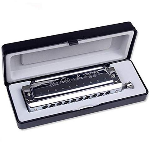 Swan SW1040 Silver Color 10 Holes 40 Tones Chromatic Harmonica Changeable Tones Musical Instrument Woodwind Swan Harmonica Harp ► Photo 1/6