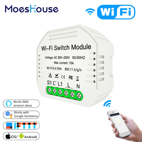 Buy Online 2 Way Mini Wifi Smart Light Switch Diy Module Smart Life Tuya App Wireless Remote Control Works With Alexa Echo Google Home Alitools