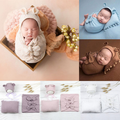 Newborn Soft Sleeping Bag Pillow Bow-knot Wraps Blanket Photography Props Hundred Days Photo Props ► Photo 1/6