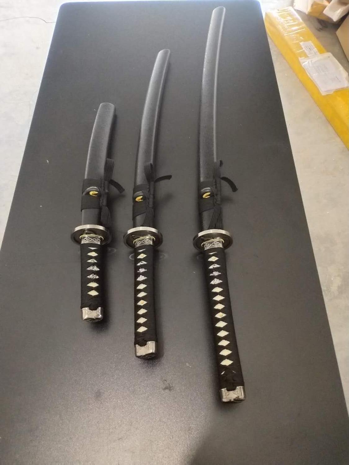 Japanese Samurai Sword 1095 Carbon Steel Blade Wakizashi Katana Alloy Fittings