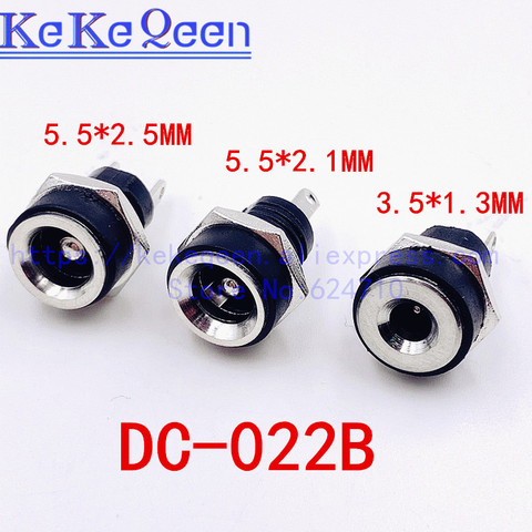 10PCS DC-022B 3A 12v for DC Power Supply Jack Socket Female Panel Mount Connector 5.5mm*2.1mm / 5.5mm*2.5mm / 3.5mm*1.3mm DC022B ► Photo 1/6